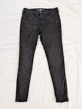 Hollister High-Rise Faded Black Jean Leggings Size 11R / W30 x L28